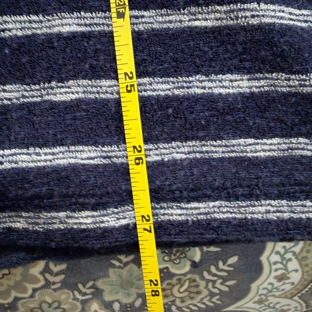 Marine Layer Terry Navy and White Striped Polo Shirt - Picture 5 of 5